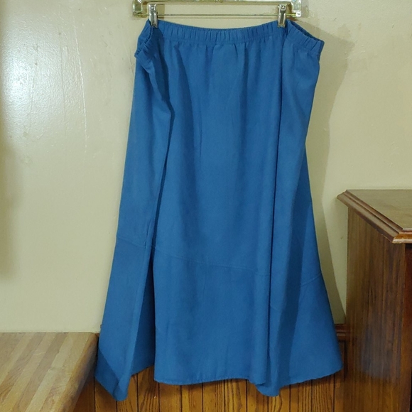 Graff By UM Company 🆕 Blue Light Suede Skirt 2X - Picture 5 of 8